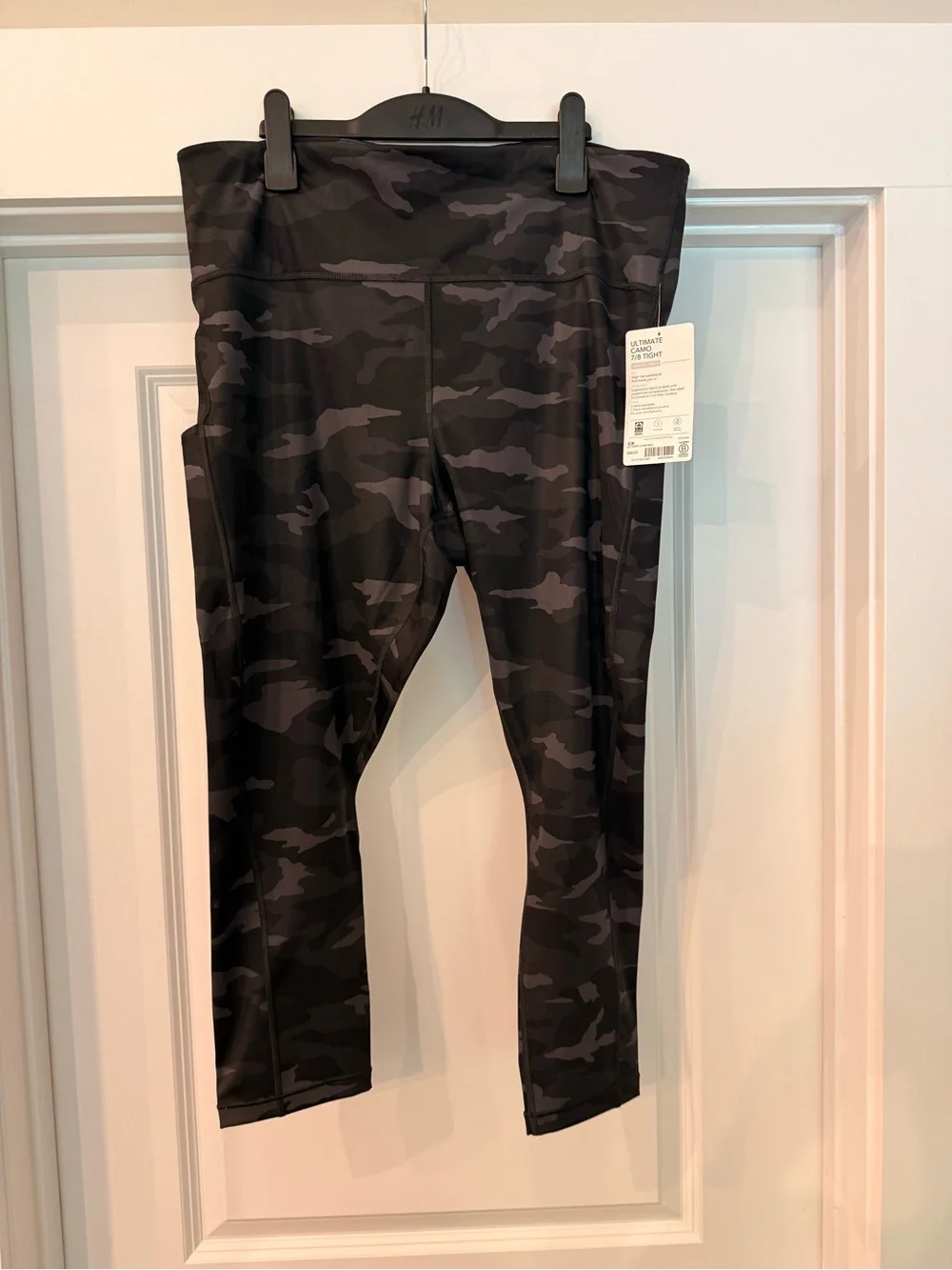 Athleta Black & Charcoal Camo High-Waist Performance Leggings